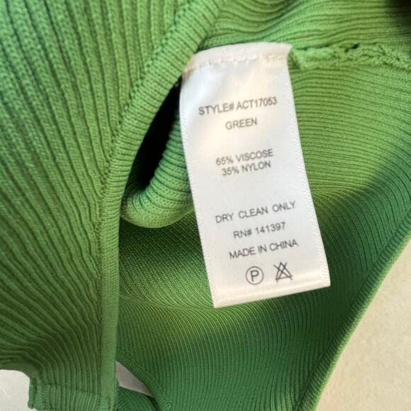 NWT ASTR Elmira Bodysuit Green Ribbed with Open Criss Cross Back Medium - Picture 11 of 13